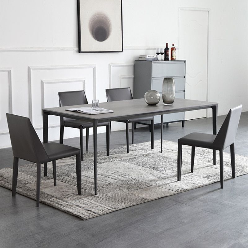 Contemporary Style Sintered Stone Dining Table Rectangle Table with 4 Legs Base Clearhalo ' dining_table' 'Dining Tables & Seating' 'Dining Tables' 'furn' 'furn_dining_table' 'Furniture' 'furniture_dining_table' 'Kitchen & Dining Furniture' 'kitchen&dining_furn' 'kitchen' 'kitchen_dining_table' 1200x1200_d93ee71d-f564-45b2-9080-01667f14d378