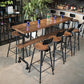 Industrial Style Pub Dining Set 1/2/9 Pcs Rectangular Solid Wood Pub Set for Home