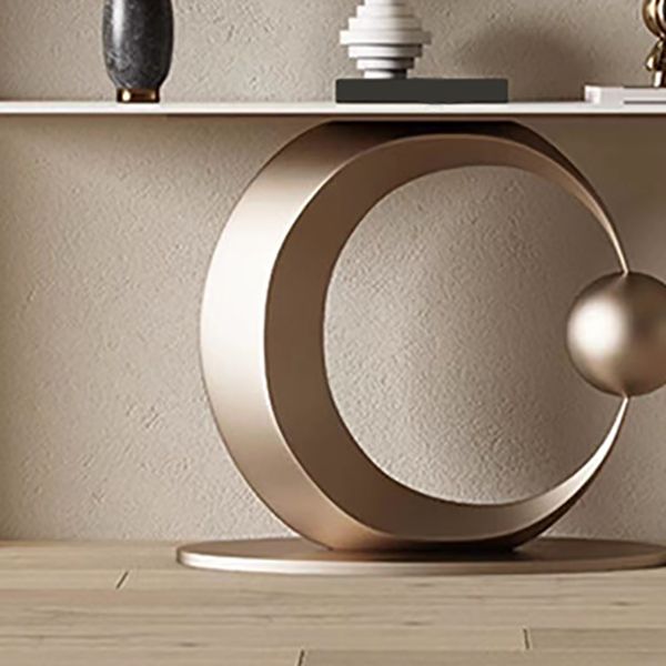 Glam Rectangle Accent Table Stone Console Sofa Table for Hall Clearhalo 'Console Tables' 'console_tables' 'Entry & Mudroom Furniture' 'furn' 'furn_console_tables' 'Furniture' 1200x1200_d9407ae8-7a4e-49c9-9c0d-802673936cc9