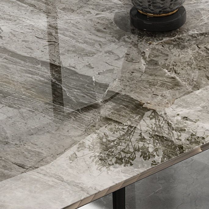 Rectangular Sintered Stone Dining Table Luxury White Furniture with Steel 4 Legs for Home Clearhalo 'Dining Tables & Seating' 'Dining Tables' 'dining_table' 'furn' 'furn_dining_table' 'Furniture' 'Kitchen & Dining Furniture' 1200x1200_d9419301-9407-4c8d-a1e7-2293b73f33fb