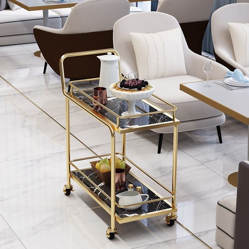 コンテンポラリーメタル準備表33.86 "H家庭用のローリング準備テーブル