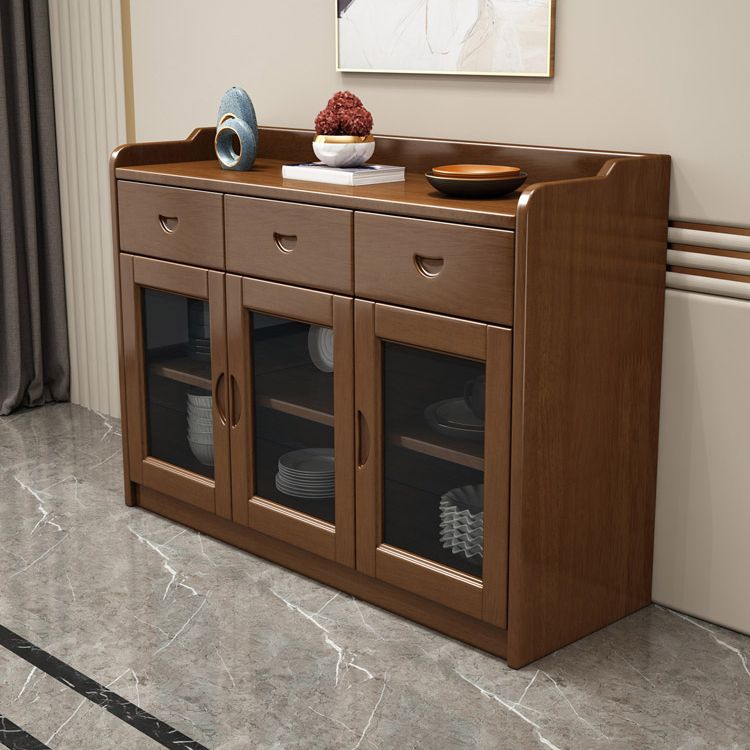 Moderne stijl 47.24 "W Buffet Stand massief houten buffet dressoir met 3 laden