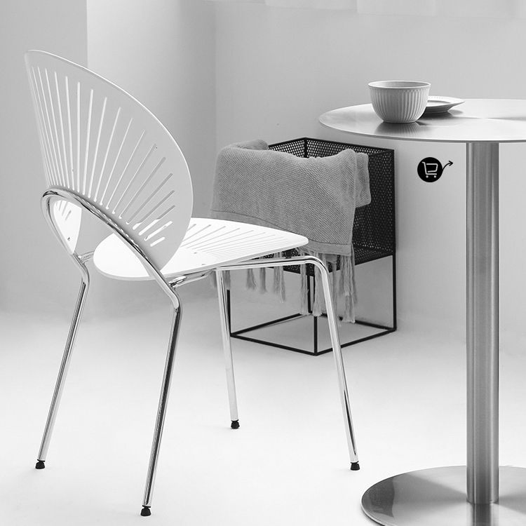 Contemporary Metal Dining Room Chairs Armless Open Back Dining Side Chair Clearhalo ' kitchen&dining_furn' 'Dining Chairs' 'Dining Tables & Seating' 'dining_chair' 'furn' 'furn_dining_chair' 'Furniture' 'furniture_dining_chair' 'Kitchen & Dining Furniture' 'kitchen' 1200x1200_d9437a0f-ddb5-4f50-ae29-342afc33b7fb