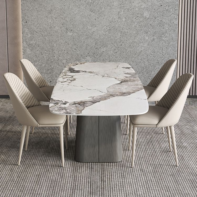 Modern Kitchen Stone Furniture 1/4/5/7 Pieces Rectangle Dining Room Table with Side Chairs Clearhalo 'Dining Room Sets' 'Dining Tables & Seating' 'dining_room_set' 'furn' 'furn_dining_room_set' 'Furniture' 'Kitchen & Dining Furniture' 1200x1200_d9441ff1-bf23-4a00-9255-0d84e53a6284