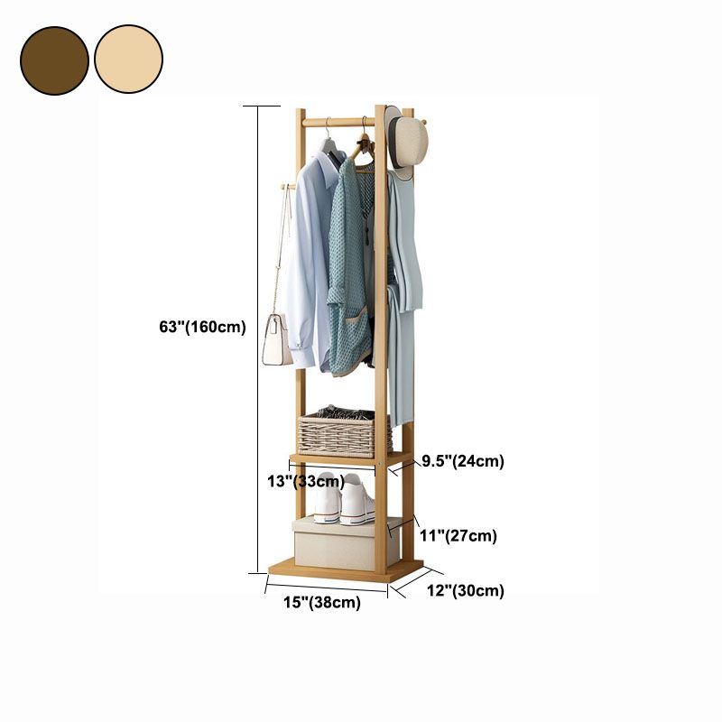Gorgeous Free Standing Coat Rack Hanging Rail Hooks with Storage Shelf Clearhalo 'Entry & Mudroom Furniture' 'furn' 'furn_hall_tree_coat_racks' 'Furniture' 'Hall Trees & Coat Racks' 'hall_tree_coat_racks' 1200x1200_d9449ad2-17ef-4c69-b138-e62e6f76eceb