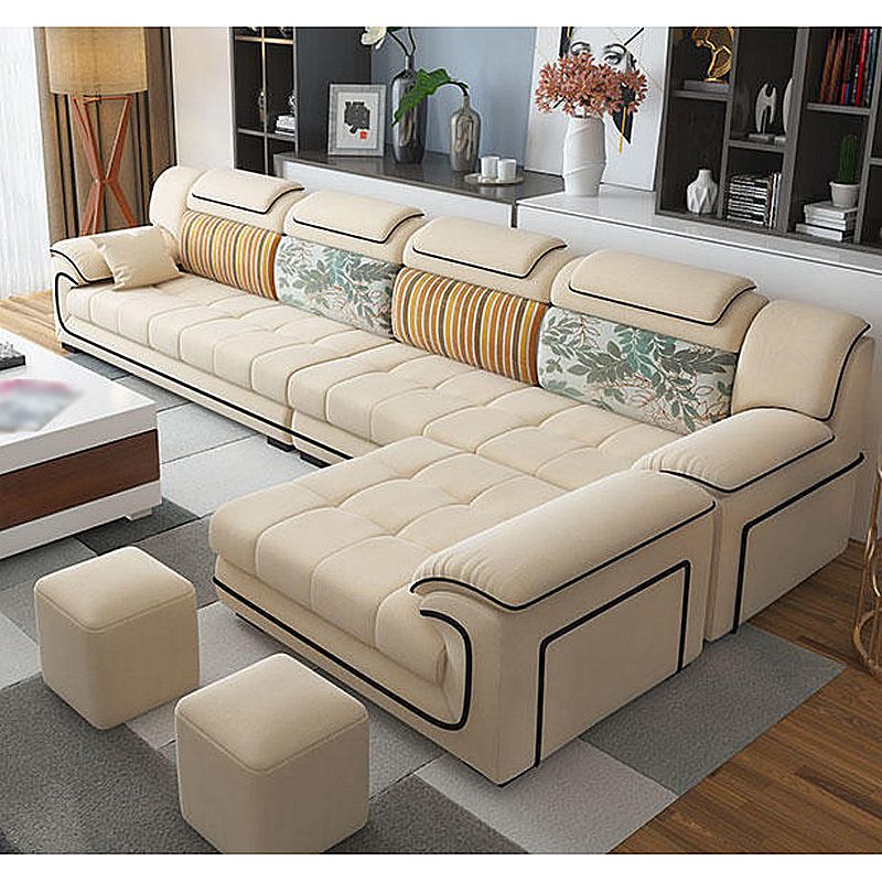 140.94"L x 68.5"W x 33.46"H Pillow Top Arm Sofa and Chaise Cushion Back Sectionals Clearhalo 'furn' 'furn_sectionals' 'Furniture' 'furniture_sectionals' 'Living Room Furniture' 'Sectionals' 1200x1200_d946db4a-faa4-455b-9c99-d2f7038e0af2