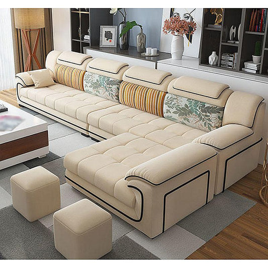 140.94"L x 68.5"W x 33.46"H Pillow Top Arm Sofa and Chaise Cushion Back Sectionals Clearhalo 'furn' 'furn_sectionals' 'Furniture' 'furniture_sectionals' 'Living Room Furniture' 'Sectionals' 1200x1200_d946db4a-faa4-455b-9c99-d2f7038e0af2