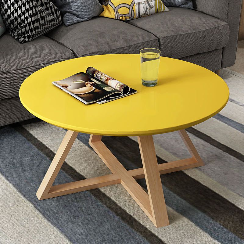 Nordic Style Cocktail Table Multi-color Selection Solid Wood Material Round Coffee Table Clearhalo 'Coffee & Accent Tables' 'Coffee Tables' 'coffee_tables' 'furn' 'furn_coffee_tables' 'Furniture' 'furniture_coffee_tables' 'Living Room Furniture' 1200x1200_d946ea41-a877-4a45-8a4f-547af06b172a