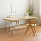 Mesa de comedor con caballete rectangular, mesa moderna de madera de pino para cocina