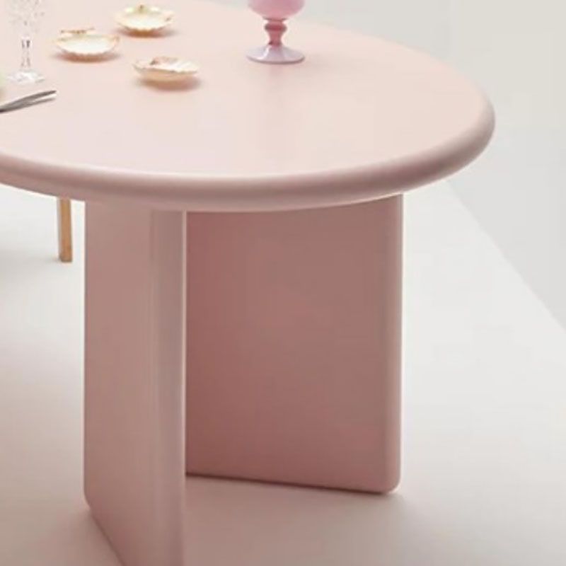 4つの木製の台座付きレストランの楕円形のテーブル用マクロンパインウッドテーブル