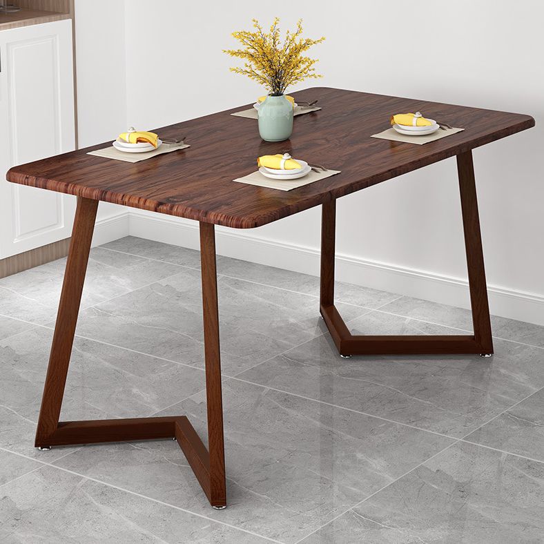 Simple Home Wood Dining Table Rectangle Shape Dining Table with Wood Pedestal Base Clearhalo ' dining_table' 'Dining Tables & Seating' 'Dining Tables' 'furn' 'furn_dining_table' 'Furniture' 'furniture_dining_table' 'Kitchen & Dining Furniture' 'kitchen&dining_furn' 'kitchen' 'kitchen_dining_table' 1200x1200_d9491ed0-31c0-44b1-b63d-c79ec1772d37