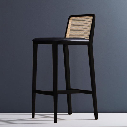 Sgabelli da banco in legno massiccio con poggiapiedi per soggiorno