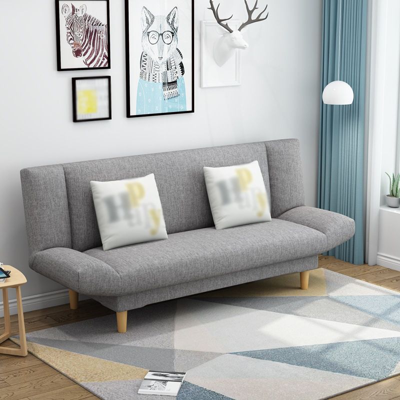 Linen Armless Sleeper with 2 Pillows Back for Apartment 29.53" Clearhalo 'furn' 'furn_sofas' 'Furniture' 'Living Room Furniture' 'Sofa' 'sofas' 1200x1200_d9496809-b63e-40d3-9354-3d0a930e0a7f