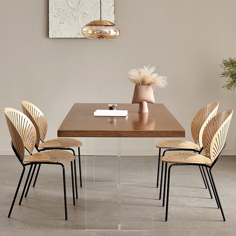 Simplicity Dinette Table Rectangle Solid Wood Dinner Table in Brown Clearhalo 'Dining Tables & Seating' 'Dining Tables' 'dining_table' 'furn' 'furn_dining_table' 'Furniture' 'Kitchen & Dining Furniture' 1200x1200_d9497032-a1b7-4c44-9d9c-f347027af640