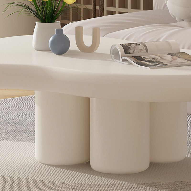 Modern Wooden Free Form Top Coffee Table 4 Legs Cocktail Table