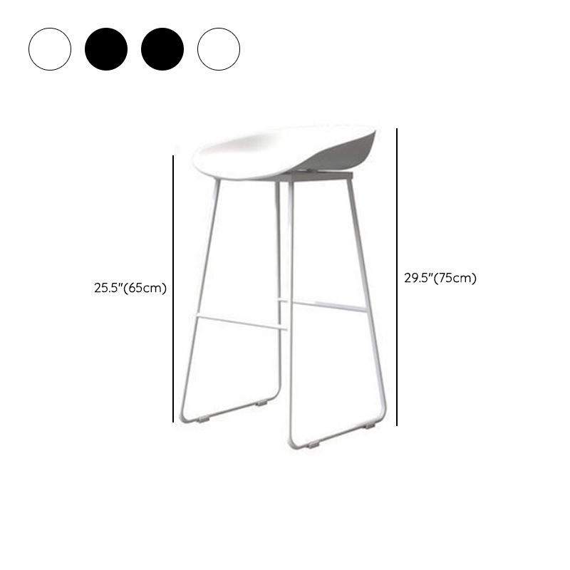 Tabouret de comptoir de dossier moderne, tabouret de Bar de café en fer avec siège en acrylique