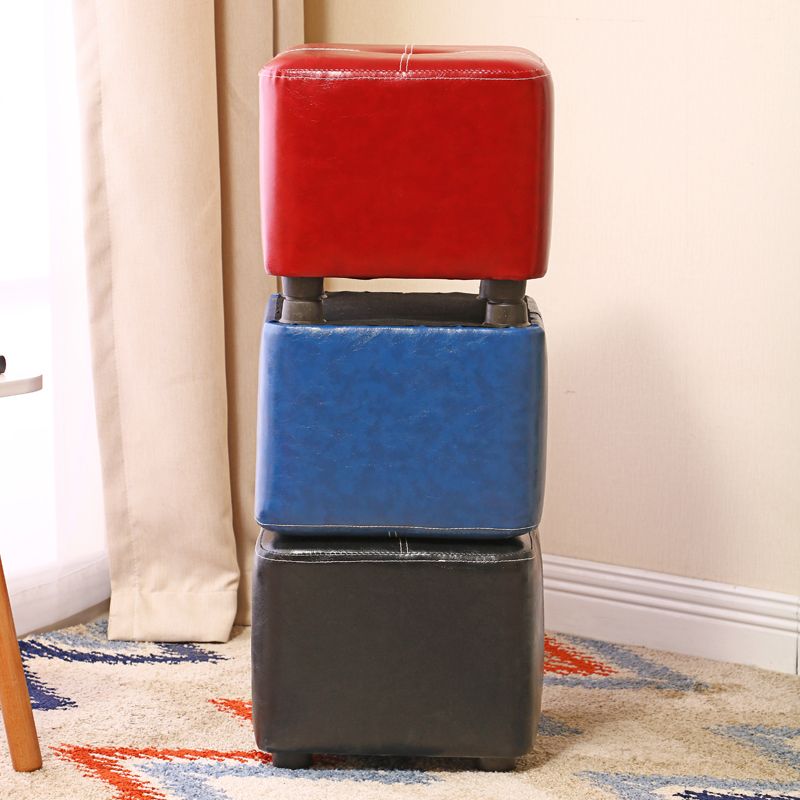 Contemporary Rectangle Shape Ottoman Faux Leather Standard with Tufted Clearhalo 'furn' 'furn_ottomans_poufs' 'Furniture' 'Living Room Furniture' 'Ottomans & Poufs' 'ottomans_poufs' 1200x1200_d94c6628-eba5-47fb-ab04-b5830fcac30f