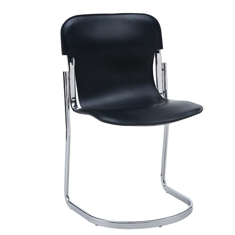 Metal Kitchen Dining Chairs Contemporary Dining Side Chair in Black Clearhalo 'Dining Chairs' 'Dining Tables & Seating' 'dining_chair' 'furn' 'furn_dining_chair' 'Furniture' 'Kitchen & Dining Furniture' 1200x1200_d94d6b25-5420-46d0-9564-5b180c3c9555