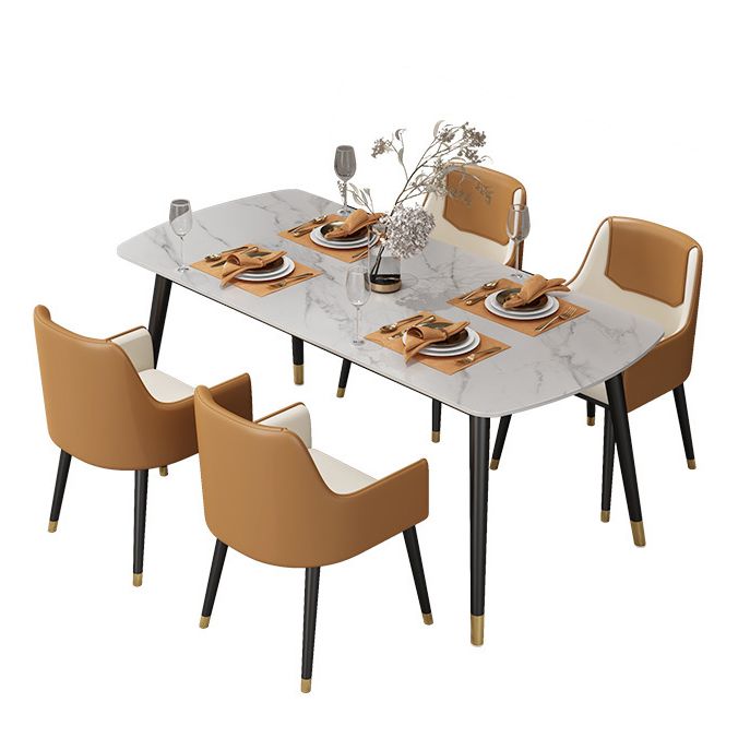 Sintered Stone Modern Style Dining Table White Rectangle Table with 4 Legs Clearhalo ' dining_table' 'Dining Tables & Seating' 'Dining Tables' 'furn' 'furn_dining_table' 'Furniture' 'furniture_dining_table' 'Kitchen & Dining Furniture' 'kitchen&dining_furn' 'kitchen' 'kitchen_dining_table' 1200x1200_d94d6bd0-990f-428e-965d-208e16470197