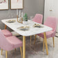 Rectangle Golden Base Dining Table Glam Faux Marble Table for Dining Room Clearhalo 'Dining Tables & Seating' 'Dining Tables' 'dining_table' 'furn' 'furn_dining_table' 'Furniture' 'Kitchen & Dining Furniture' 1200x1200_d94dddfd-4b5d-4ab4-8f0e-15172b5b493b