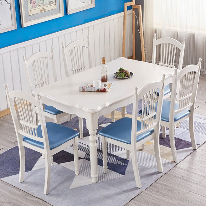 Mid-Century Modern Dining Table White Rectangle Solid Wood Dining Table Clearhalo ' dining_table' 'Dining Tables & Seating' 'Dining Tables' 'furn' 'furn_dining_table' 'Furniture' 'furniture_dining_table' 'Kitchen & Dining Furniture' 'kitchen&dining_furn' 'kitchen' 'kitchen_dining_table' 1200x1200_d94e3371-139e-4273-ad7b-293726ea2133
