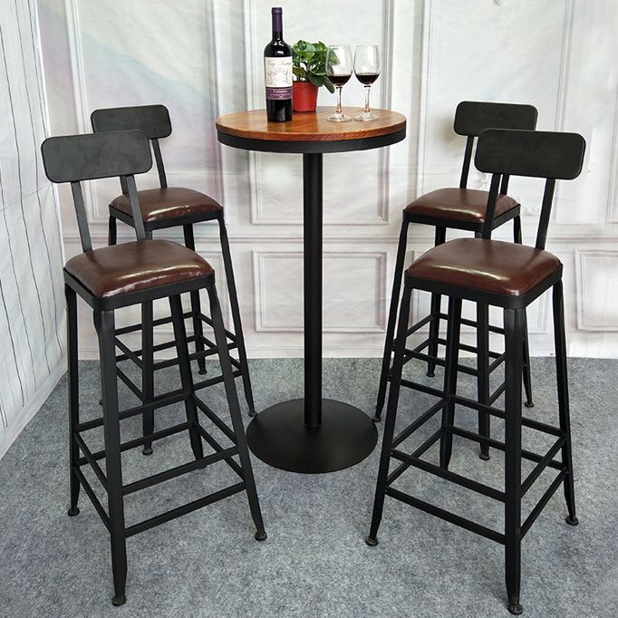 Tavolo da bar in legno massiccio industriale set 1/2/3 pezzi Tavolino con sgabelli alti