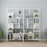 Open Back Shelf Bookcase Glam Vertical Bookcase for Study Room
