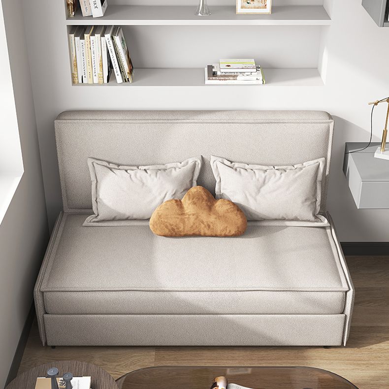 Grijze faux lederen slaper bank 34,64 "brede armloze slaapbank met gestoffeerd