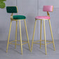 Glam Armless Backrest Counter Stool Iron Bar Stool with Velvet Cushion and Pedal Clearhalo 'Bar Furniture' 'Bar Stools' 'bar_stools' 'furn' 'furn_bar_stools' 'furniture_bar_stools' 'Kitchen & Dining Furniture' 'kitchen&dining_furn' 'kitchen' 'kitchen_furn' Furniture' 1200x1200_d94fbc7d-5f2e-46fd-8f7b-f4b785cf325a