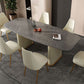 Metal Modern Rectangle Dining Table Sintered Stone Table for Kitchen and Dining Room Clearhalo ' dining_table' 'Dining Tables & Seating' 'Dining Tables' 'furn' 'furn_dining_table' 'Furniture' 'furniture_dining_table' 'Kitchen & Dining Furniture' 'kitchen&dining_furn' 'kitchen' 'kitchen_dining_table' 1200x1200_d9505e2a-3984-4029-be11-bb9ffc7ccf09