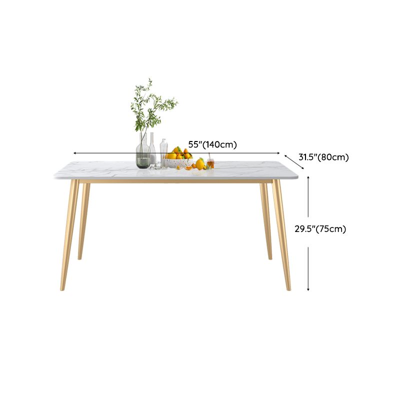 グラムダイニングルームセット1/4/5/7 PCS長方形のダイニングテーブル布張りの椅子付き