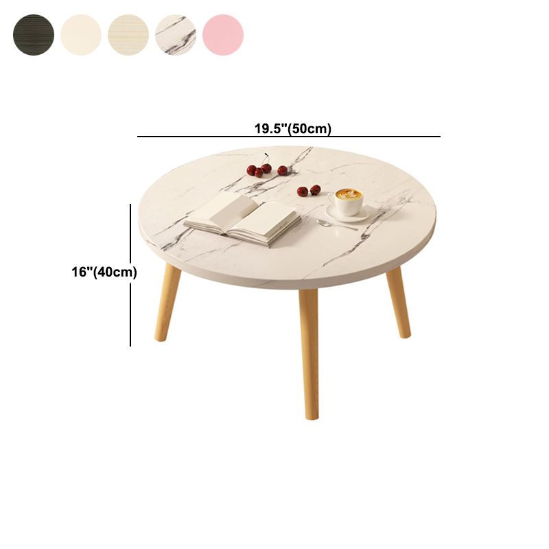 Modern Round Wooden 4 Legs Coffee Table Beige/Black/White Cocktail Table Clearhalo 'Coffee & Accent Tables' 'Coffee Tables' 'coffee_tables' 'furn' 'furn_coffee_tables' 'Furniture' 'Living Room Furniture' 1200x1200_d950b788-edb6-4e44-ba27-f0cf1bd3ab32