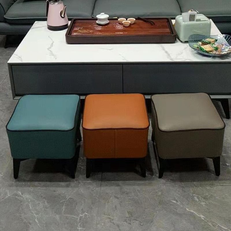 Contemporary Plain Pouf Ottoman Rectangle PU Leather Water Resistant Target Pouf Clearhalo 'furn' 'furn_ottomans_poufs' 'Furniture' 'Living Room Furniture' 'Ottomans & Poufs' 'ottomans_poufs' 1200x1200_d951ebcb-9e27-4471-bafe-8efc5f16000d