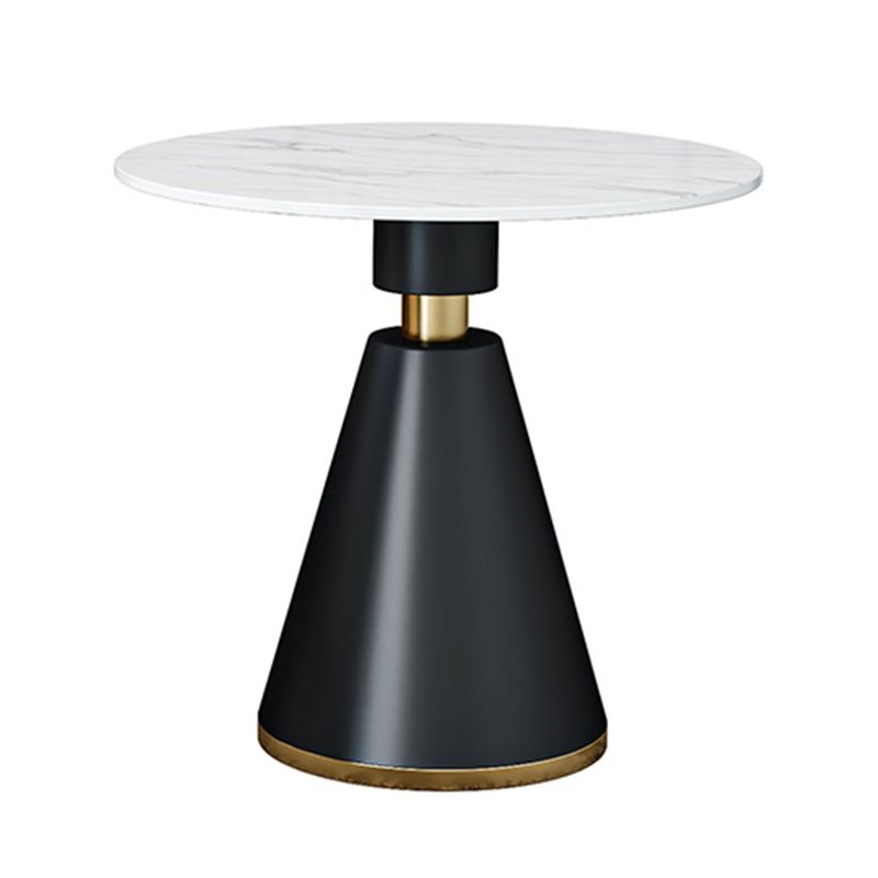 Traditional Luxury Round Dining Room Table Sintered Stone Table with Black Pedestal Base Clearhalo ' dining_table' 'Dining Tables & Seating' 'Dining Tables' 'furn' 'furn_dining_table' 'Furniture' 'furniture_dining_table' 'Kitchen & Dining Furniture' 'kitchen&dining_furn' 'kitchen' 'kitchen_dining_table' 1200x1200_d952525d-b257-42bb-9bce-2317393c305e