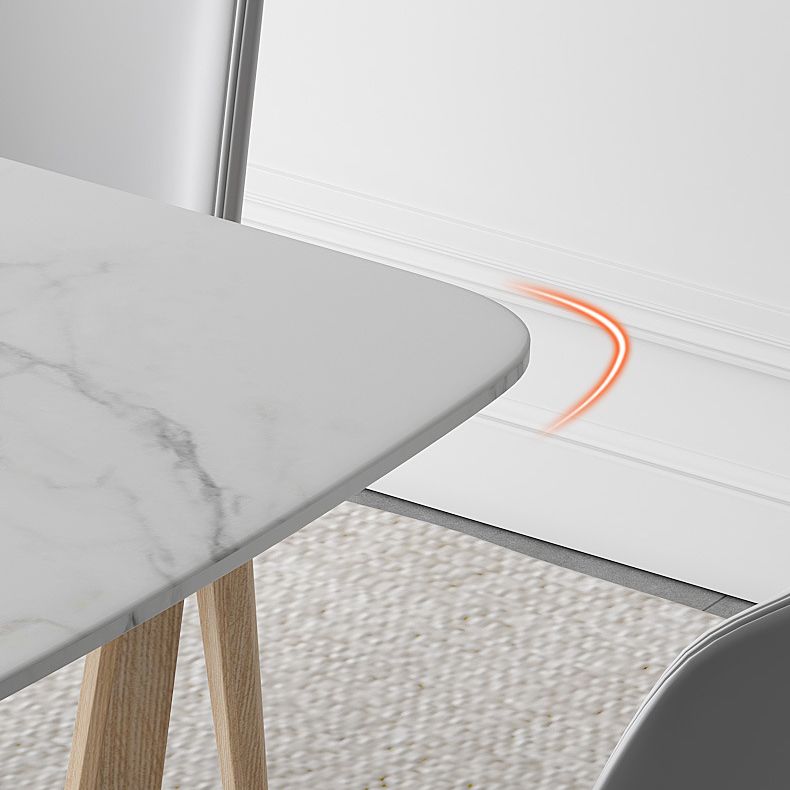 Contemporary Dining Table Set with Solid Wood Table and PU Leather Chairs Clearhalo 'Dining Room Sets' 'Dining Tables & Seating' 'dining_room_set' 'furn' 'furn_dining_room_set' 'Furniture' 'furniture_dining_room_set' 'Kitchen & Dining Furniture' 'kitchen&dining_furn' 'kitchen' 1200x1200_d9534db0-d519-41c4-84b0-f60c6f1a4988