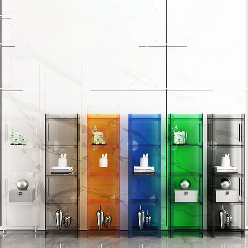 Closed Back Bookshelf Nordic Rectangle Acrylic Storage Bookcase
