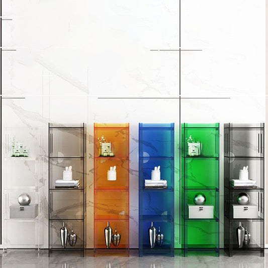 Closed Back Bookshelf Nordic Rectangle Acrylic Storage Bookcase