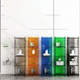 Closed Back Bookshelf Nordic Rectangle Acrylic Storage Bookcase