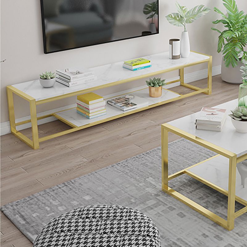 Open Storage Media Console Glam TV Stand Console for Living Room Clearhalo 'furn' 'furn_tv_stands_entertainment_centers' 'Furniture' 'Living Room Furniture' 'TV Stands & Entertainment Centers' 'TV Stands & Media Storage Furniture' 'tv_stands_entertainment_centers' 1200x1200_d9554316-14ff-4b0a-9806-29645b789682