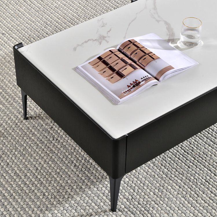 Rectangular Slate Top Coffee Table 4 Legs Cocktail Table with Storage Clearhalo 'Coffee & Accent Tables' 'Coffee Tables' 'coffee_tables' 'furn' 'furn_coffee_tables' 'Furniture' 'Living Room Furniture' 1200x1200_d955b5bb-3715-4a8f-9ee4-5e3fef677c98