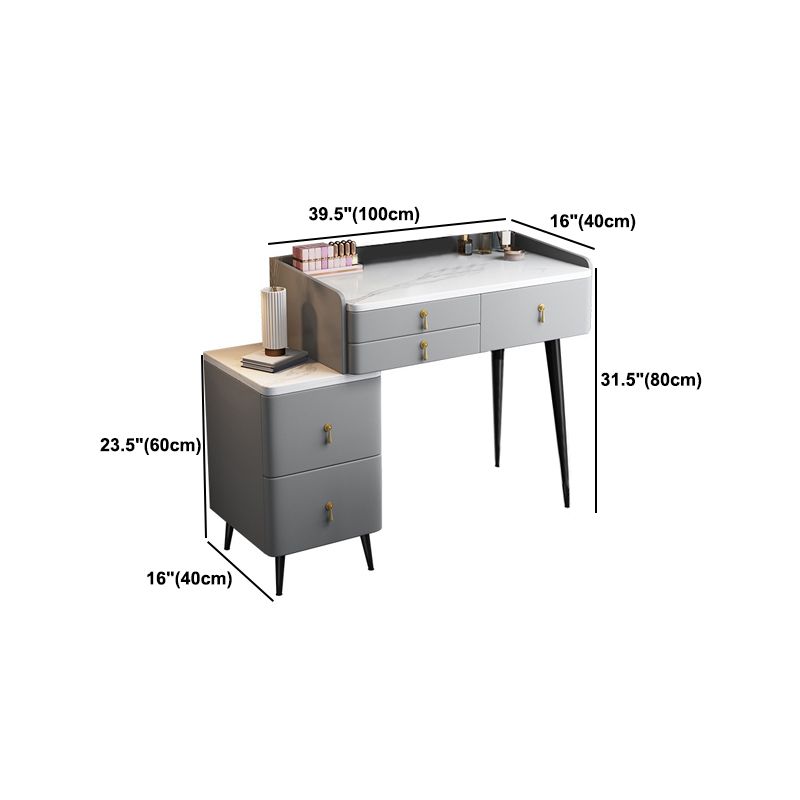 Tabouret de maquillage de vanité en pierre moderne ensemble tabouret gris