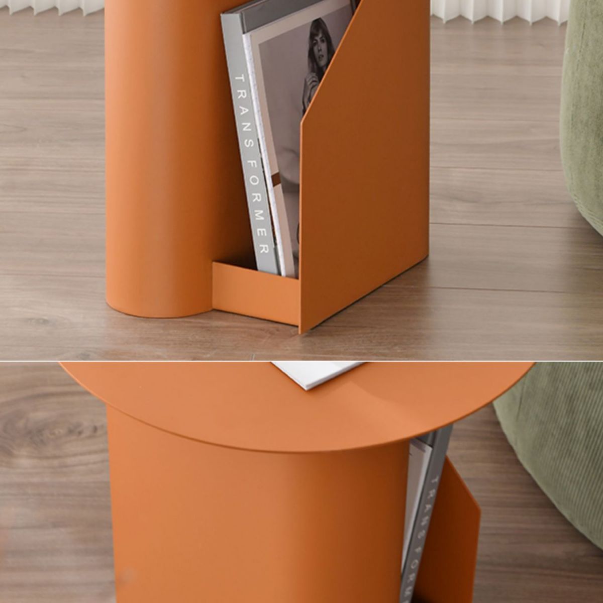 コンテンポラリーラウンドエンド表18.5 "背の高いメタルペデスタルサイドテーブル