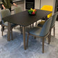 Modern Rectangle Stone Dining Table Wood Base for Dining Room