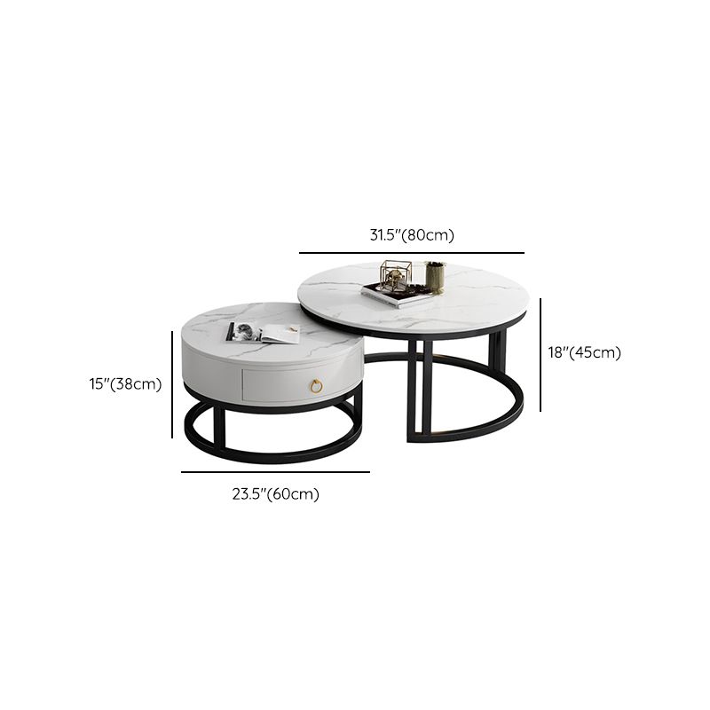 Oval White Coffee Table 2 Legs Slate Coffee Table with Metal Legs Clearhalo 'Coffee & Accent Tables' 'Coffee Tables' 'coffee_tables' 'furn' 'furn_coffee_tables' 'Furniture' 'Living Room Furniture' 1200x1200_d958c8b0-f000-4ac0-815a-912b1ad6350b