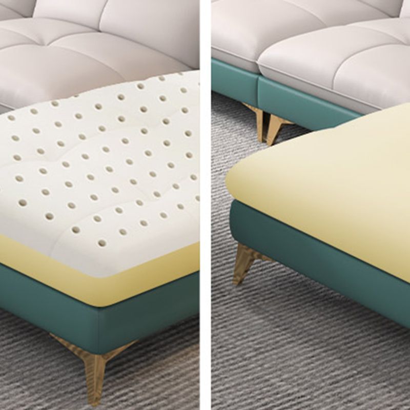 34.64 " H Genuine Leather Flared Arm Sofa & Chaise for Living Room Clearhalo 'furn' 'furn_sectionals' 'Furniture' 'Living Room Furniture' 'Sectionals' 1200x1200_d958f9db-4b18-49b5-8985-36bf949cf455