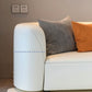 Scandinavian White Sectional Sofa with Tight Back in Pine Wood