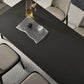 Industrial Dining Sintered Stone Table Dining Rectangle Table with Metal Legs for Home Clearhalo 'Dining Tables & Seating' 'Dining Tables' 'dining_table' 'furn' 'furn_dining_table' 'Furniture' 'Kitchen & Dining Furniture' 1200x1200_d95a3d61-2656-410d-8064-d5785bd7e842