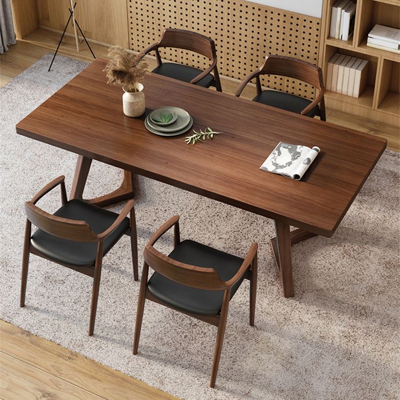 Solid Wood Dining Table Pine Wood Rectangle Table with Double Pedestal Base Clearhalo ' dining_table' 'Dining Tables & Seating' 'Dining Tables' 'furn' 'furn_dining_table' 'Furniture' 'furniture_dining_table' 'Kitchen & Dining Furniture' 'kitchen&dining_furn' 'kitchen' 'kitchen_dining_table' 1200x1200_d95b188c-8d58-4d0d-bc7f-425297e244cf