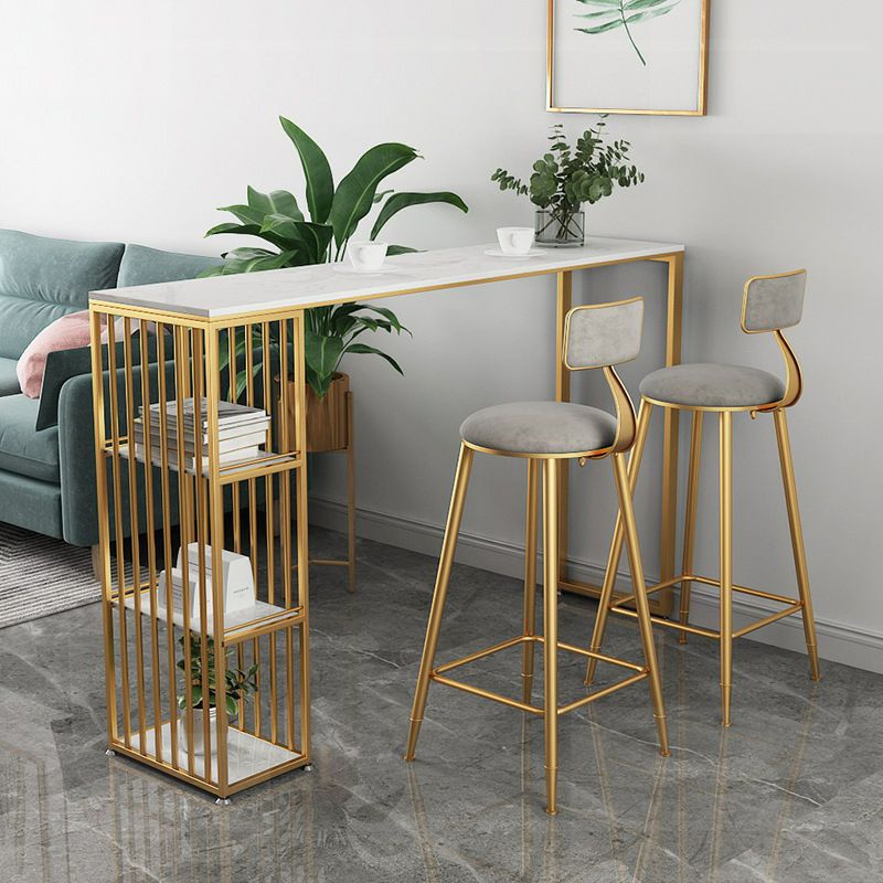 Binnen marmeren cocktailbar tafel eigentijdse opslag pubhoogte eettafel