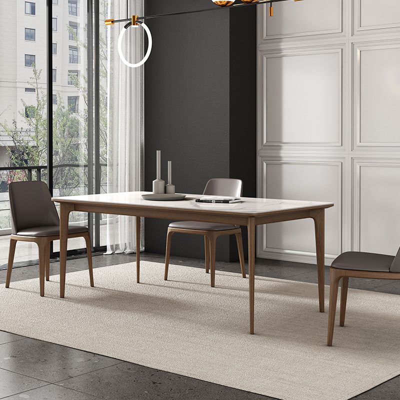 Rechthoekige eettafel ingesteld 1/4/5/7 stuks dinette ingesteld met bruin houten frame